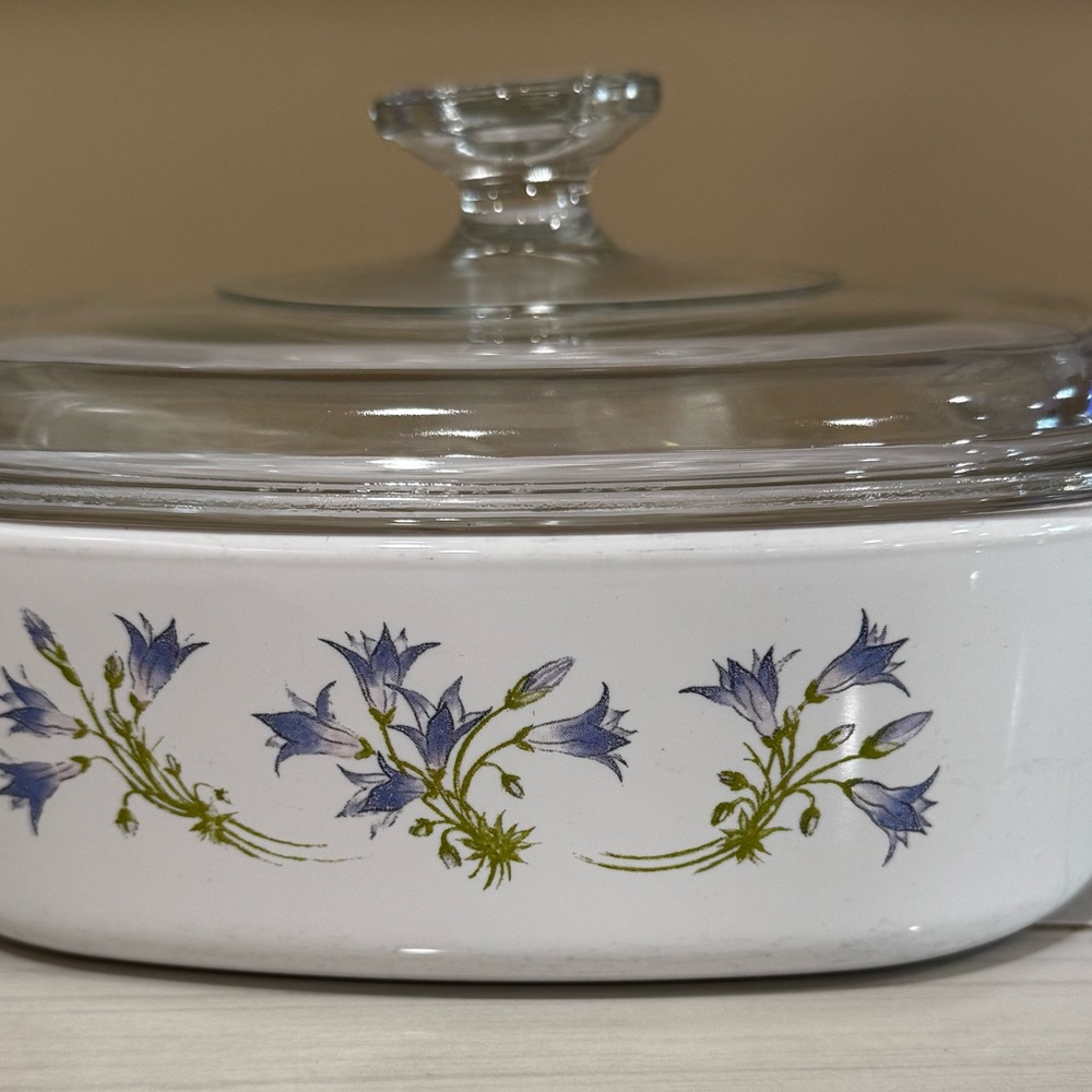 Corningware Harebell Design Casserole Dish with Lid